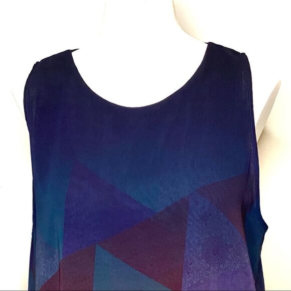 Desigual blue oton sleeveless geometric triangle dress size 40 medium - Picture 8 of 16